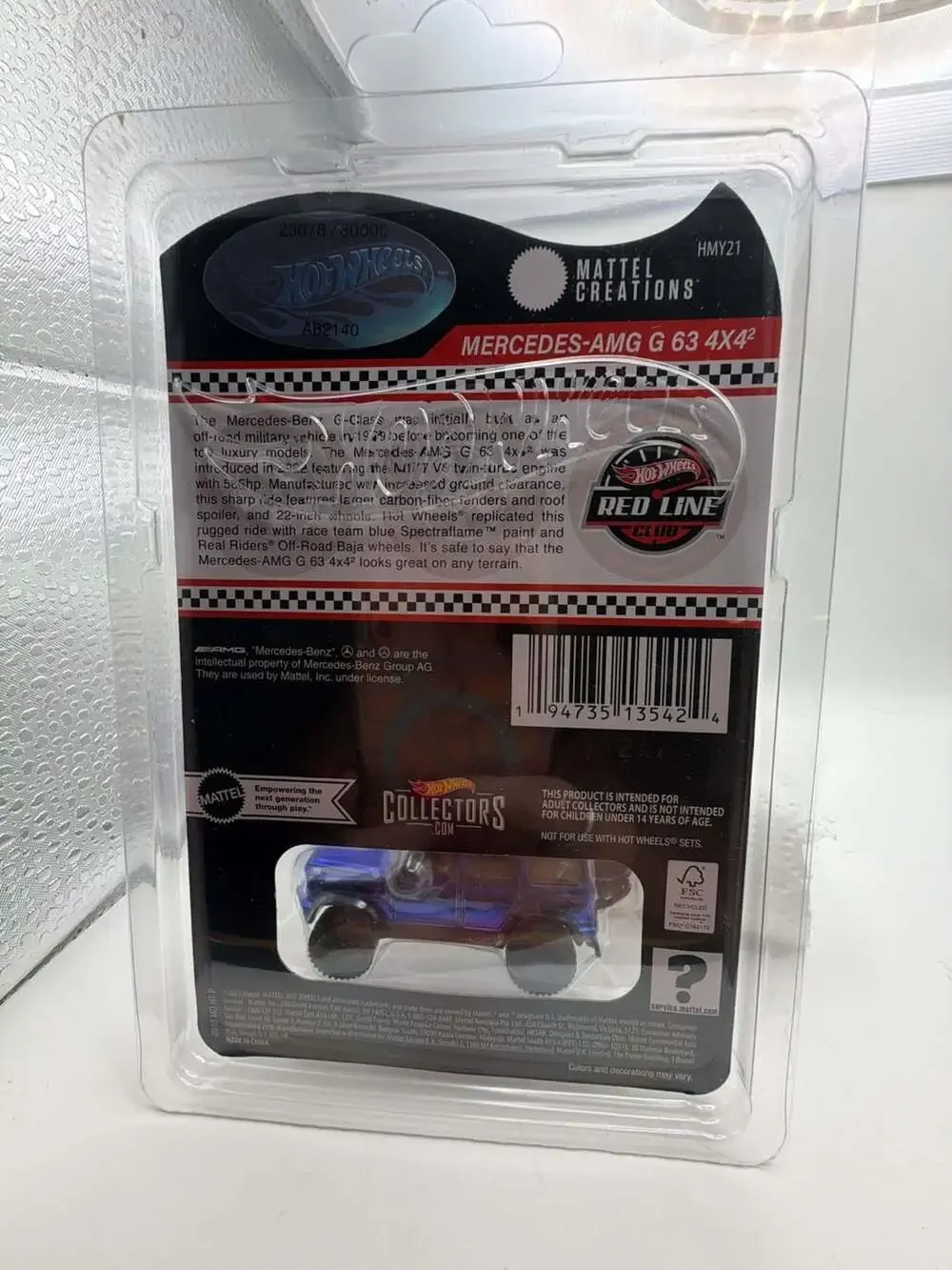 Hot Wheels Red Line Club RLC Mercedes-AMG G 63 4X4 Spectraflame Blue